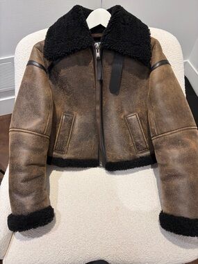 Acne Studios Black Shearling-Look Jacket